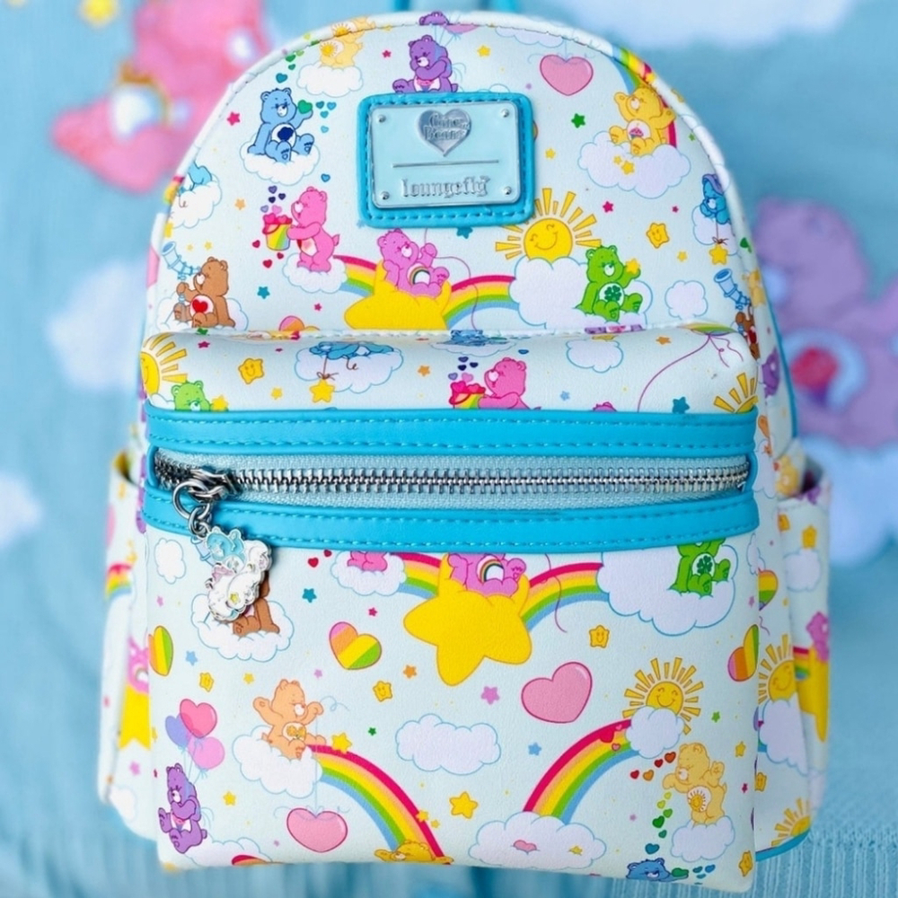 Loungefly 80's Care Bears Mini Vegan Leather Backpack Bag Kidcore Cosplay NWT - Picture 7 of 13